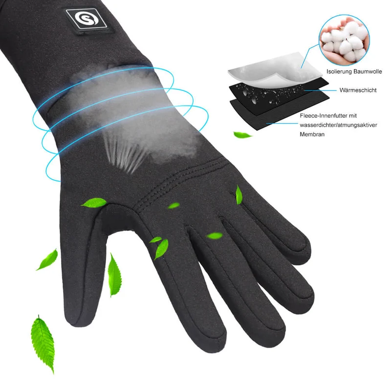 Savior Beheizbare Unterziehhandschuhe – Dünne Heizhandschuhe mit Touchscreen für Damen & Herren