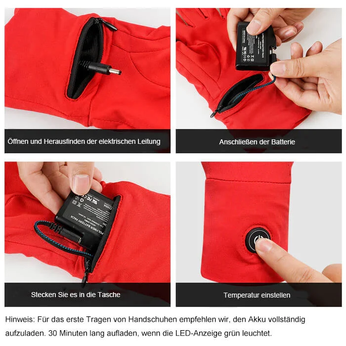Savior Beheizbare Unterziehhandschuhe – Dünne Heizhandschuhe mit Touchscreen für Damen & Herren