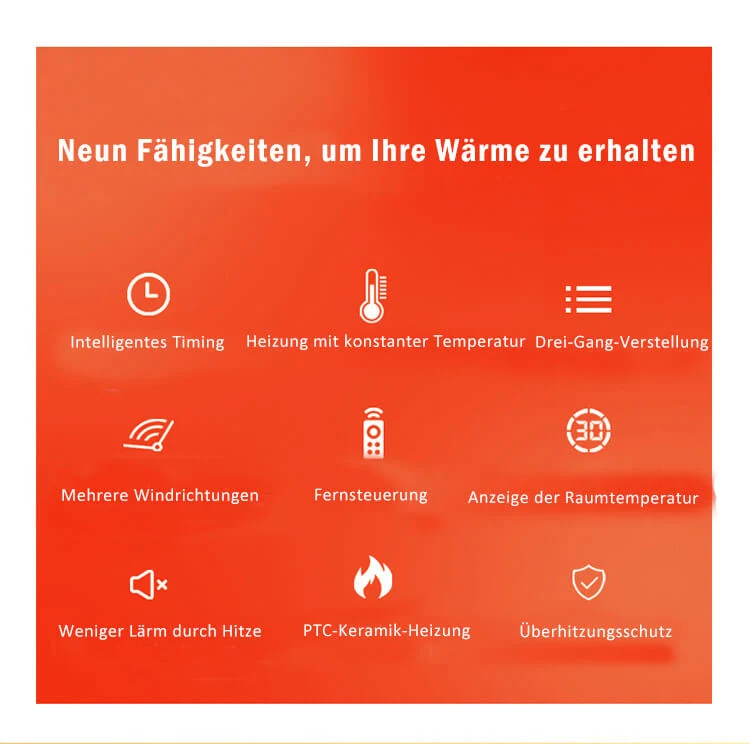 Keramik Heizlüfter Energiesparend | Elektrische Raumheizung mit Fernbedienung & Oszillation