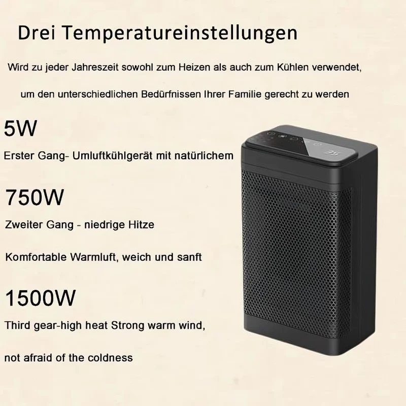 Keramik Heizlüfter Energiesparend | Elektrische Raumheizung mit Fernbedienung & Oszillation