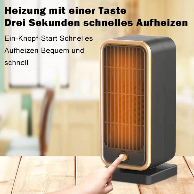 Mini Keramik-Heizlüfter Energiesparend 500W | Kleine Elektrische Heizung mit Thermostat & Oszillation