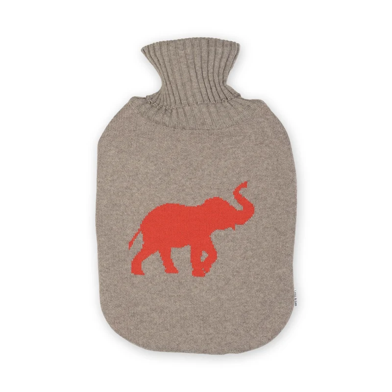 Wärmflasche 2l Elephant, beige/rot