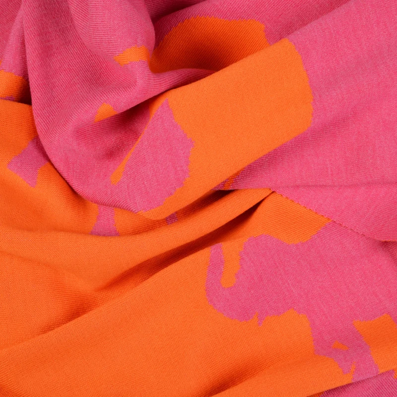 Decke 140x180cm Elephants, magenta/orange