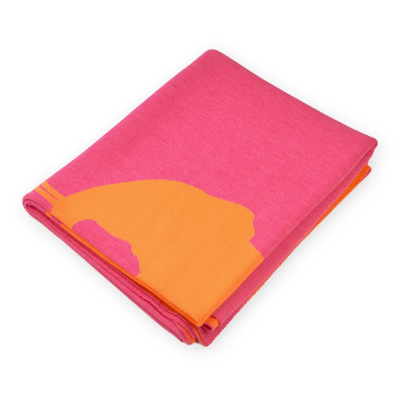 Decke 140x180cm Elephant, magenta/orange