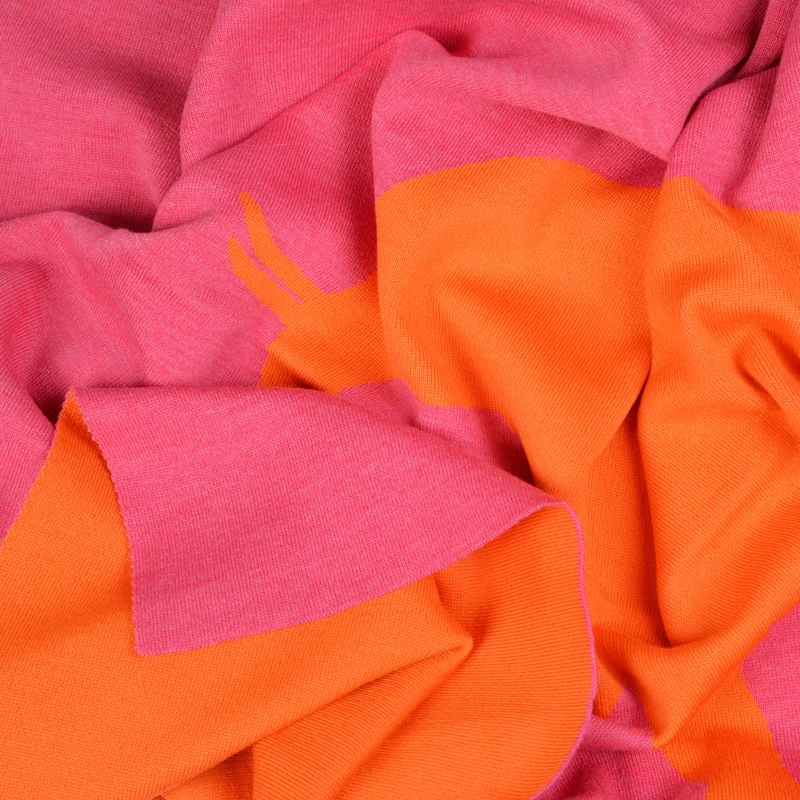 Decke 140x180cm Elephant, magenta/orange