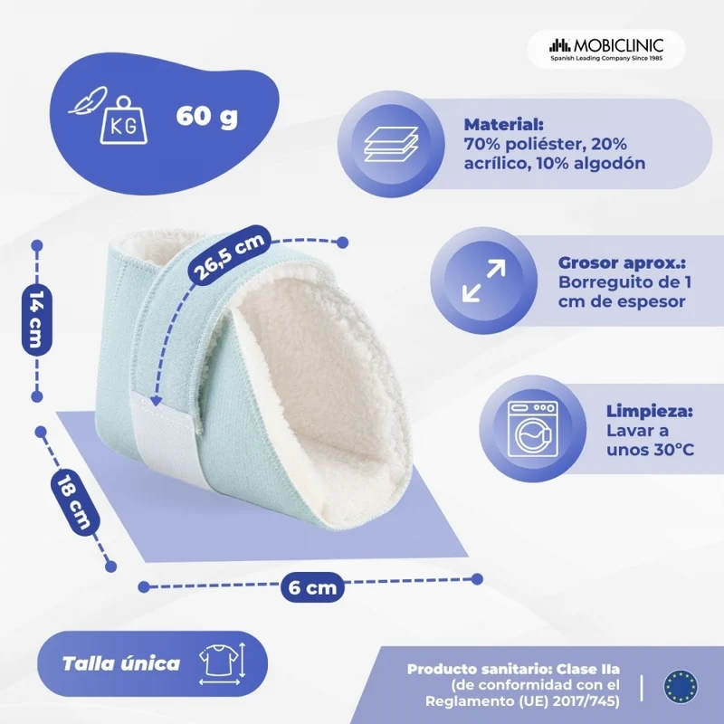 Packung Anti-Dekubitus-Protektoren für Ellenbogen oder Ferse | Rechts und links | Aus Schafsfell | Einheitsgröße | Mobiclinic