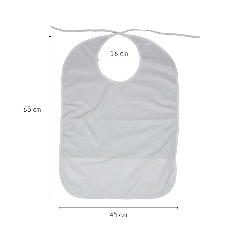 3er-Pack Lätzchen für Erwachsene | Frottee | Mit Tasche | Wiederverwendbar | 65 x 45 cm | Einheitsgröße | Mobiclinic