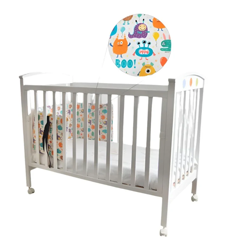 Bettgitter Schoner | Kinderdesign | 140x34x2,5 cm | Clip-Verschluss | Mobiclinic