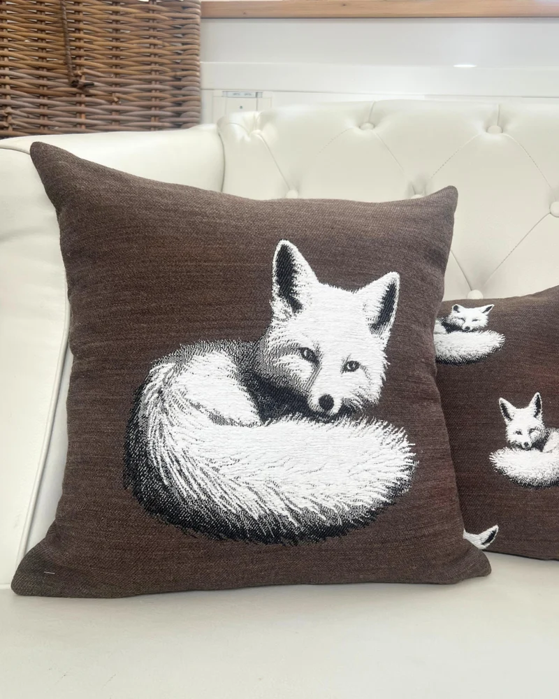 Fuchs 2er-Set Kissenbezüge "Fox" in Coffee von Sander Table + Home