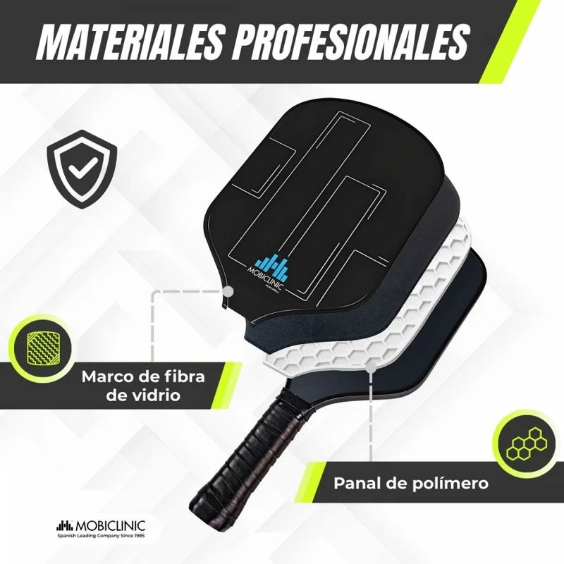 Pickleball-Set | 2 Fiberglasschläger | 4 Bälle | Tragetasche | Rutschfester Griff | Mobiall | Mobiclinic