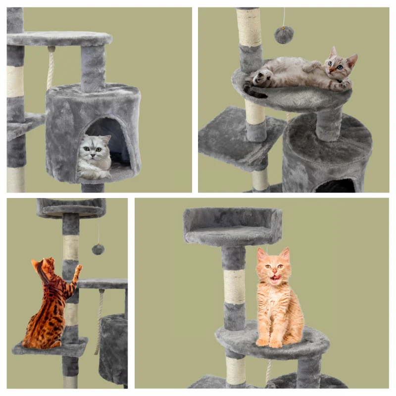 Kratzbaum für Katzen | Medium | Kratzbaum | 3 Höhen | 40x40x112 cm | Beige| Modell: Silvestre | Mobiclinic