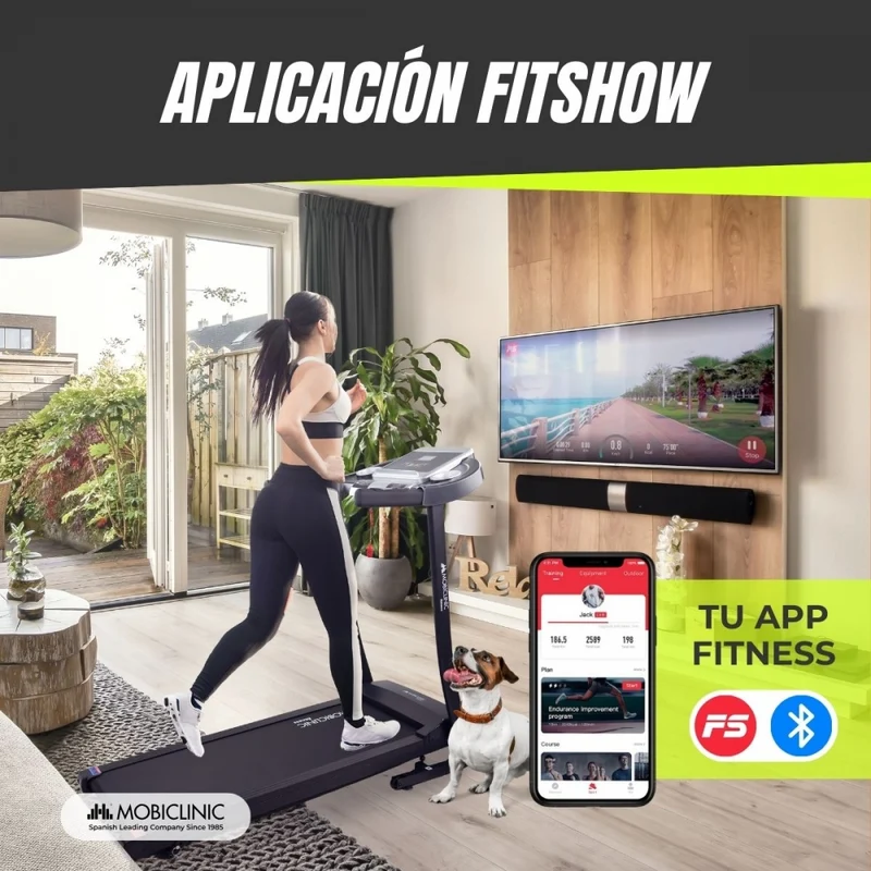 Klappbares Laufband | Bluetooth-Lautsprecher |12 km/h|Höhensystem| App-LCD-Bildschirm 139x62x114 cm| Lautlos| ETNA| Mobiclinic