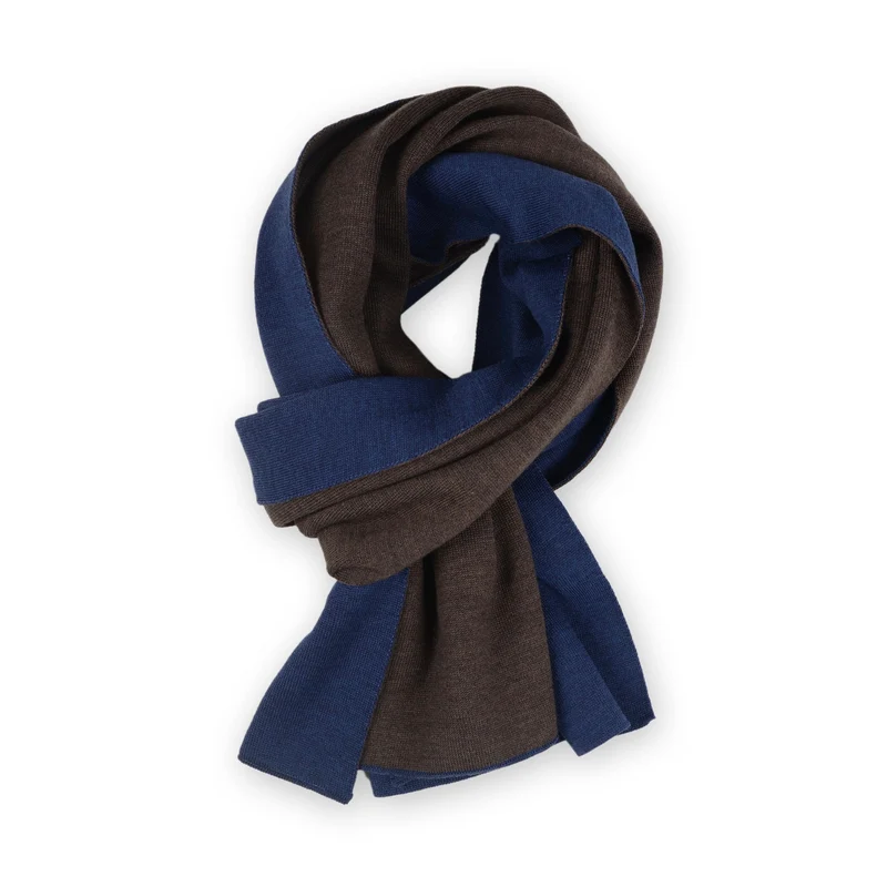 Schal Doubleface 50x180cm, blau/braun