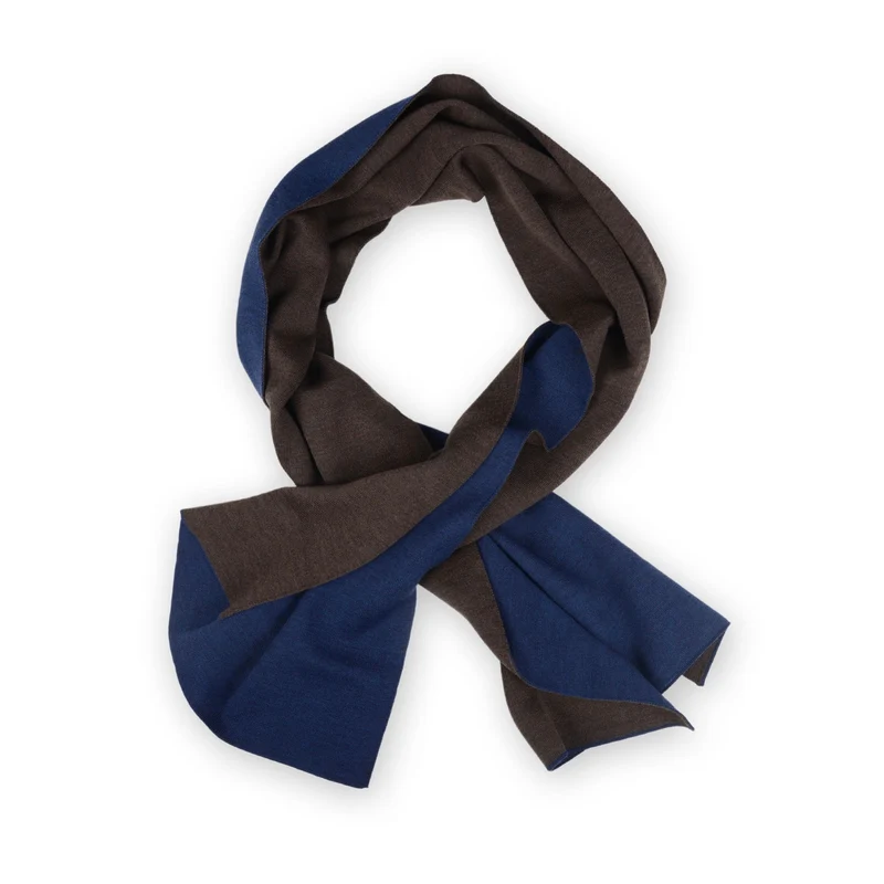 Schal Doubleface 50x180cm, blau/braun