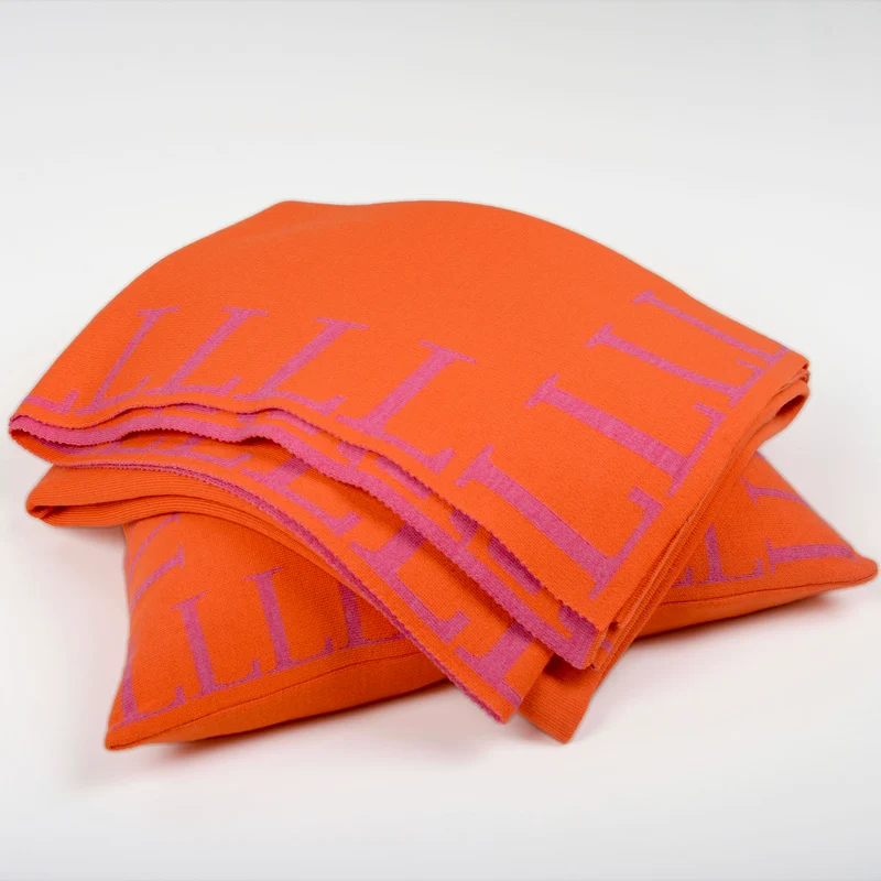 Decke 140x180cm LLLL, orange/magenta