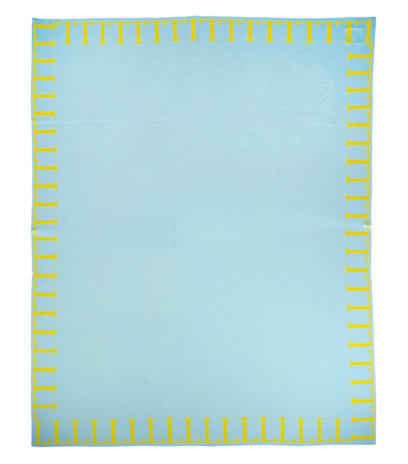 Decke 140x180cm LLLL, türkis/gelb