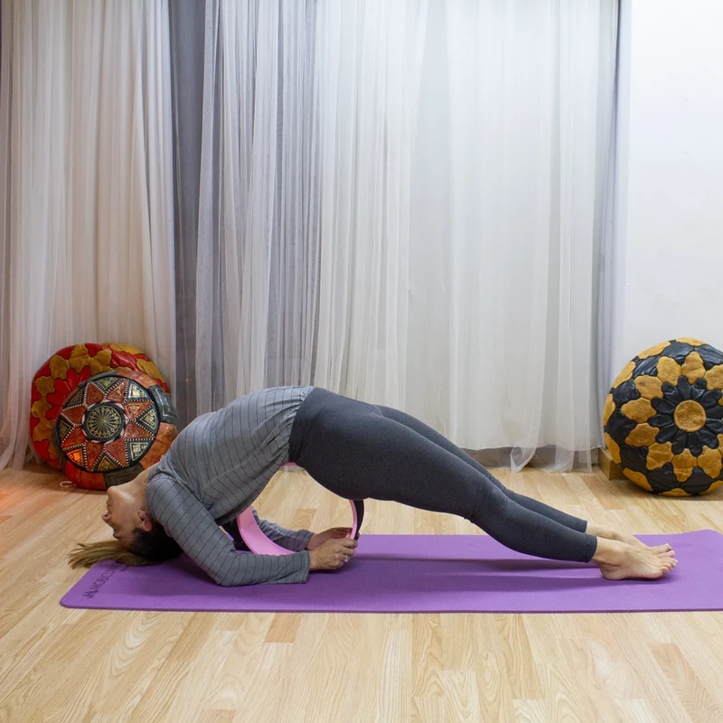 Yoga-Rad | Anti-Rutsch | Multifunktional | PTE+PP| 30x13 cm | Schwarz und Rosa| RY-01 |Mobiclinic