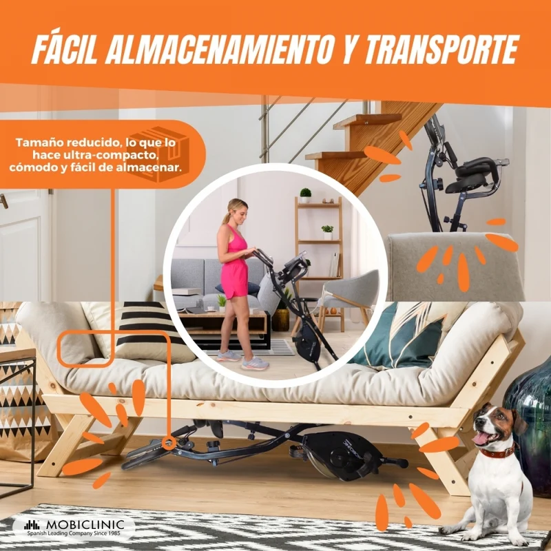 Zusammenklappbares Heimtrainer| 8 einstellbare Widerstände| LCD-Bildschirm| 4-fach verstellbarer Sitz | EVEREST | Mobiclinic