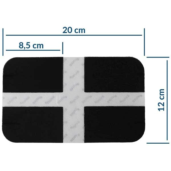 Große Rückenelektrode, 20x12 cm - passend zu Beurer, Sanitas - 3,5mm Druckknopf