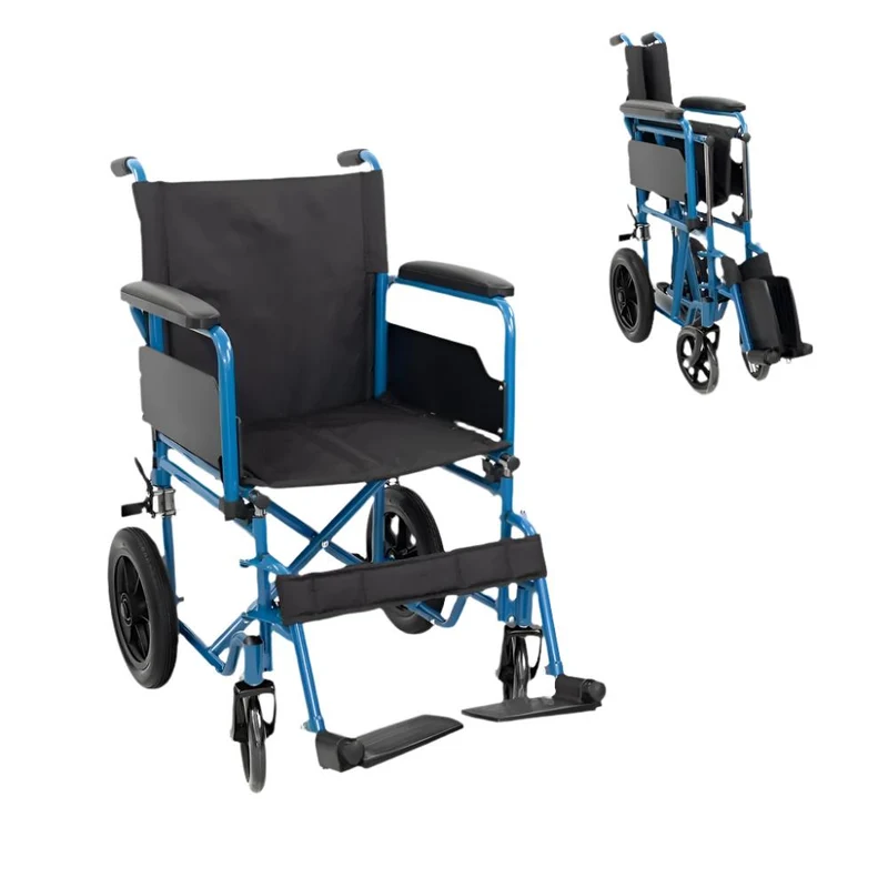Faltbarer Rollstuhl | Kleine Räder | 46 cm | Blau | Marsella | Mobiclinic
