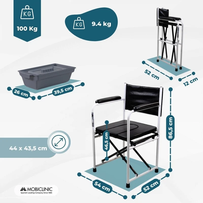 Toilettenstuhl | mit Deckel | Verchromter Stahl | Ebro | Mobiclinic