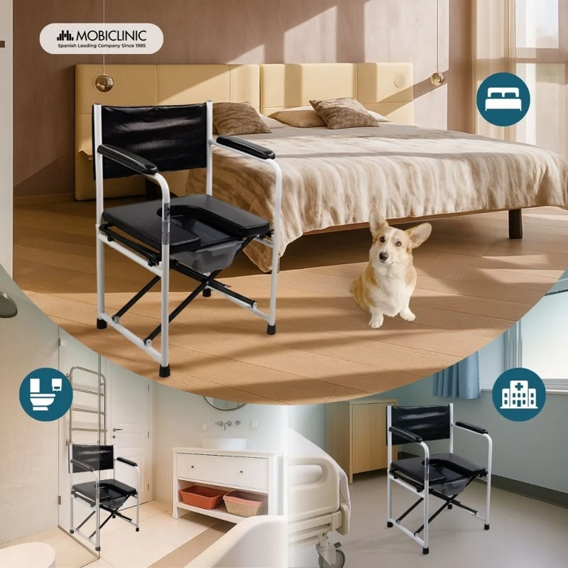Toilettenstuhl | mit Deckel | Verchromter Stahl | Ebro | Mobiclinic