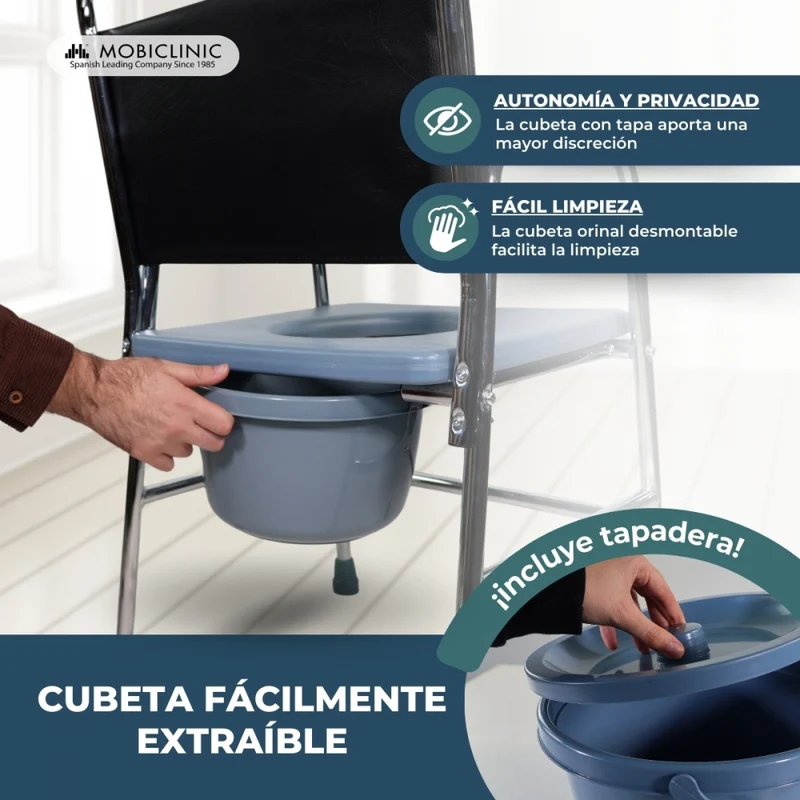 Toilettenstuhl | Mit Deckel | Armlehnen | Antirutschfüße | Velero | Mobiclinic