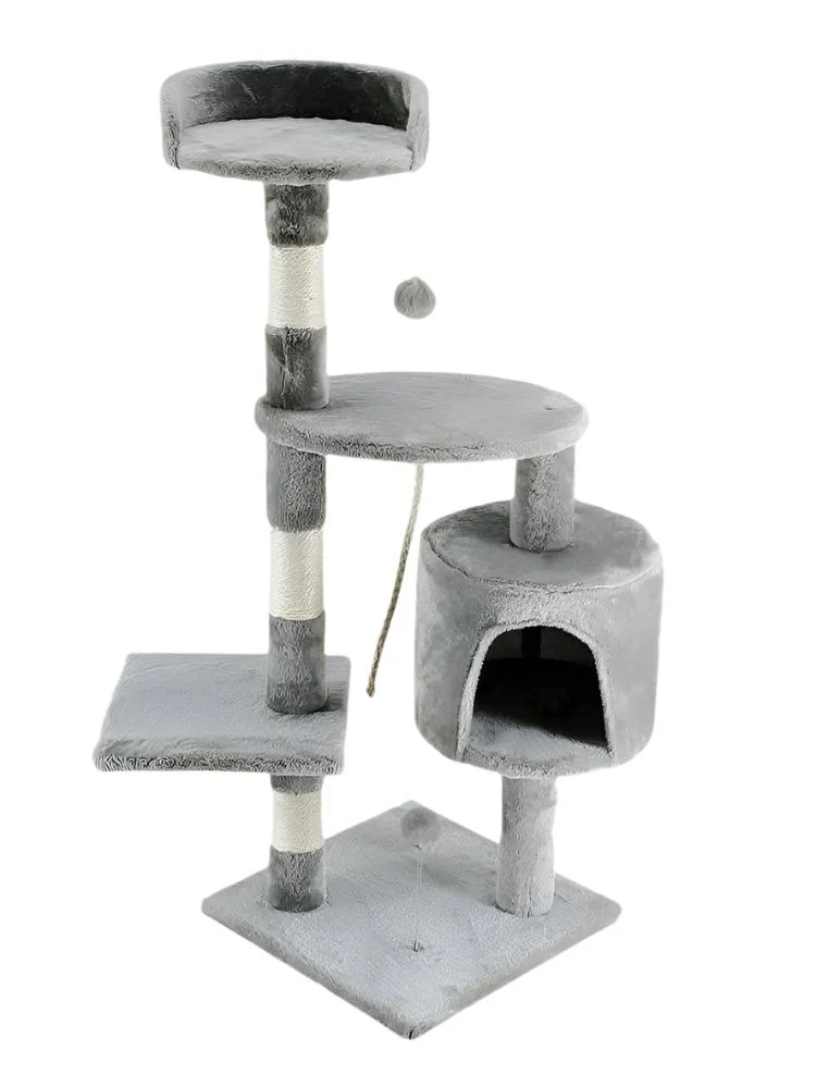 Kratzbaum für Katzen | Medium | Kratzbaum | 3 Höhen | 40x40x112 cm | Hellgrau | Modell: Silvestre | Mobiclinic