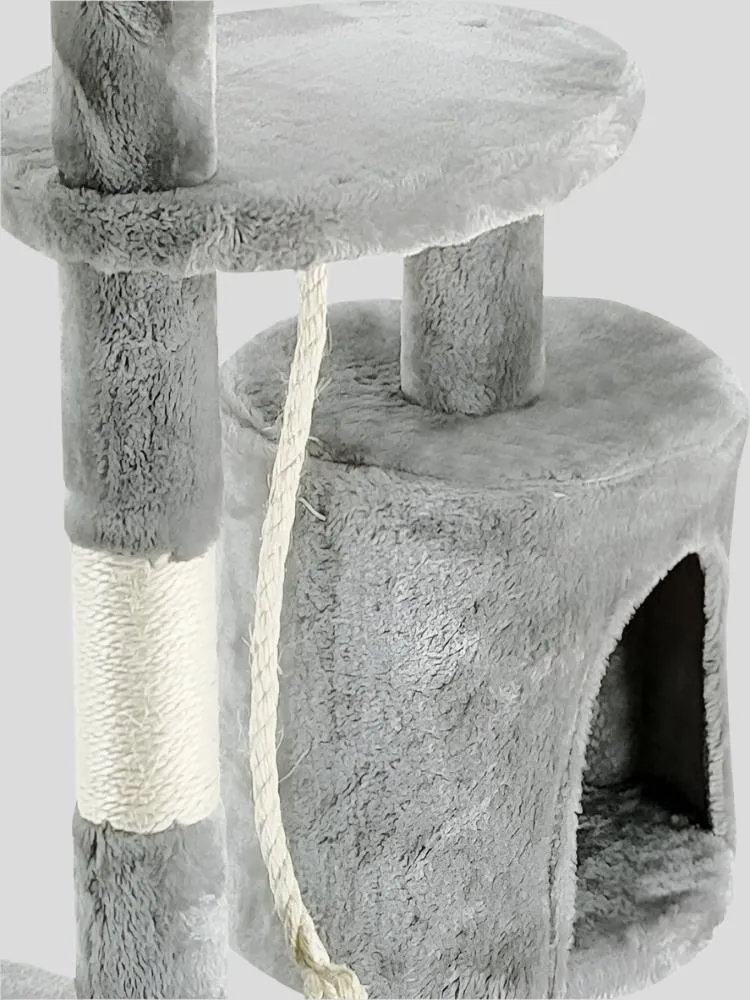 Kratzbaum für Katzen | Medium | Kratzbaum | 3 Höhen | 40x40x112 cm | Hellgrau | Modell: Silvestre | Mobiclinic