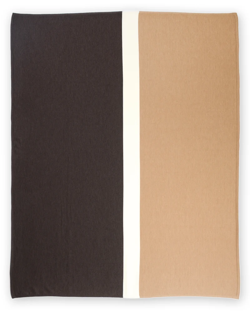 Decke 140x180cm Trio, braun/camel/weiß