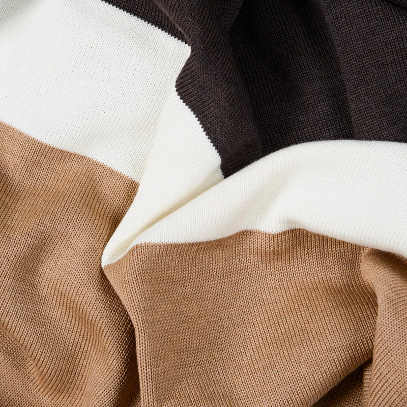 Decke 140x180cm Trio, braun/camel/weiß