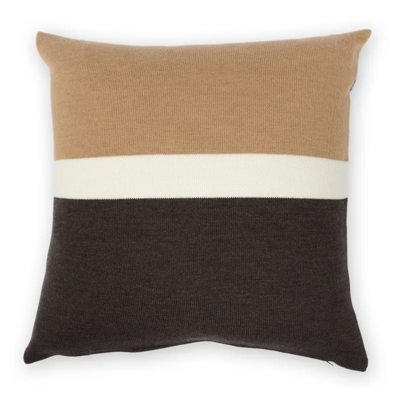 Kissenhülle 50x50cm Trio, braun/camel/weiß