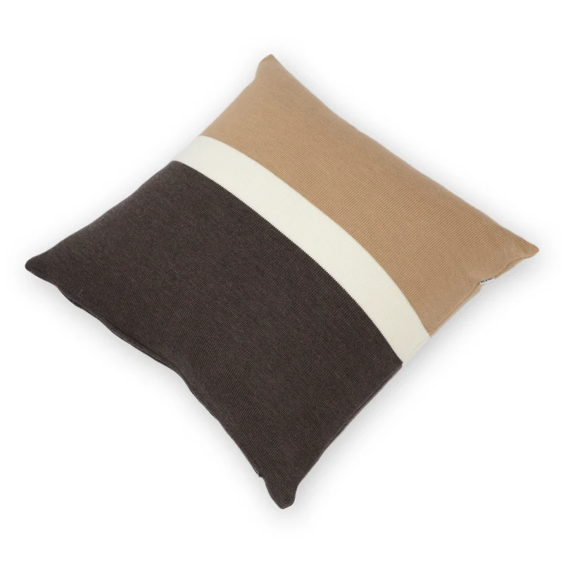 Kissenhülle 50x50cm Trio, braun/camel/weiß