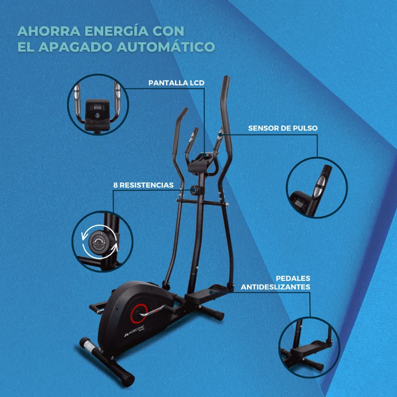 Crosstrainer | 8 Widerstände | LCD-Bildschirm | Ergonomischer Lenker | Rutschfest | Bis zu 100 kg | ATLAS | Mobiclinic