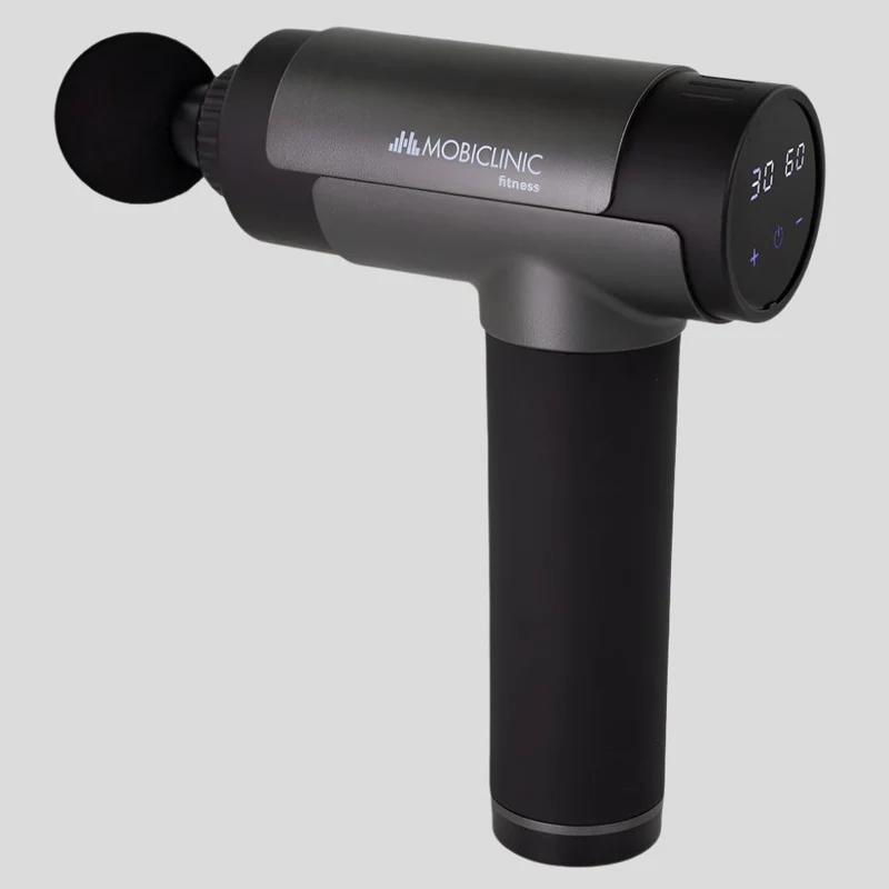 Massagepistole | Tragbar | LCD-Bildschirm | 6 Aufsteckköpfe | 30 Stufen | Modell: PS-01 | Mobiclinic