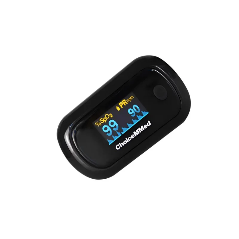Finger-Pulsoximeter | SpO2 | Herzfrequenz | Plethysmographische Wellenform | OLED-Display | Schwarz | Mobiclinic