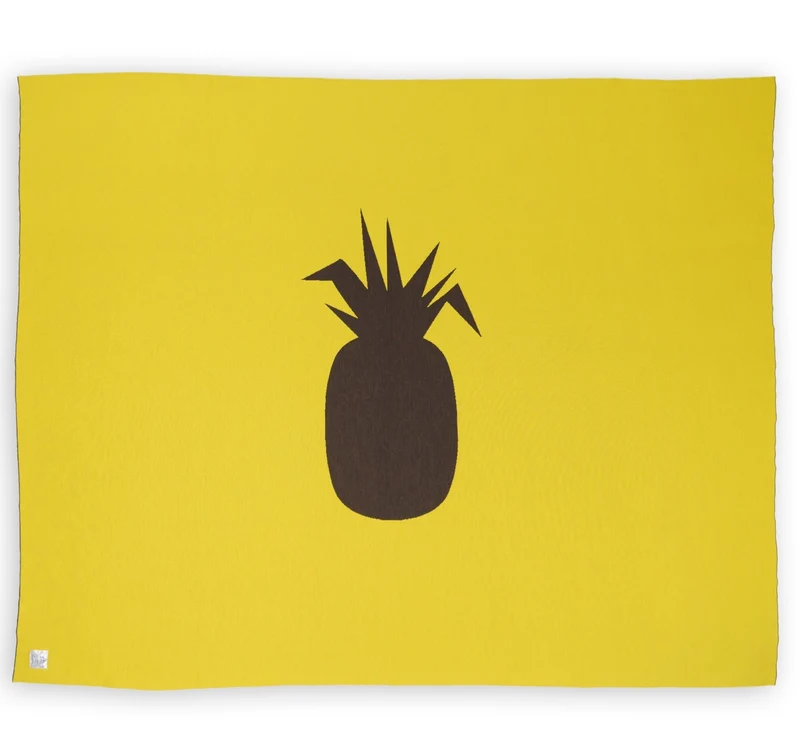 Bettüberwurf 200x240cm Ananas, braun/gelb