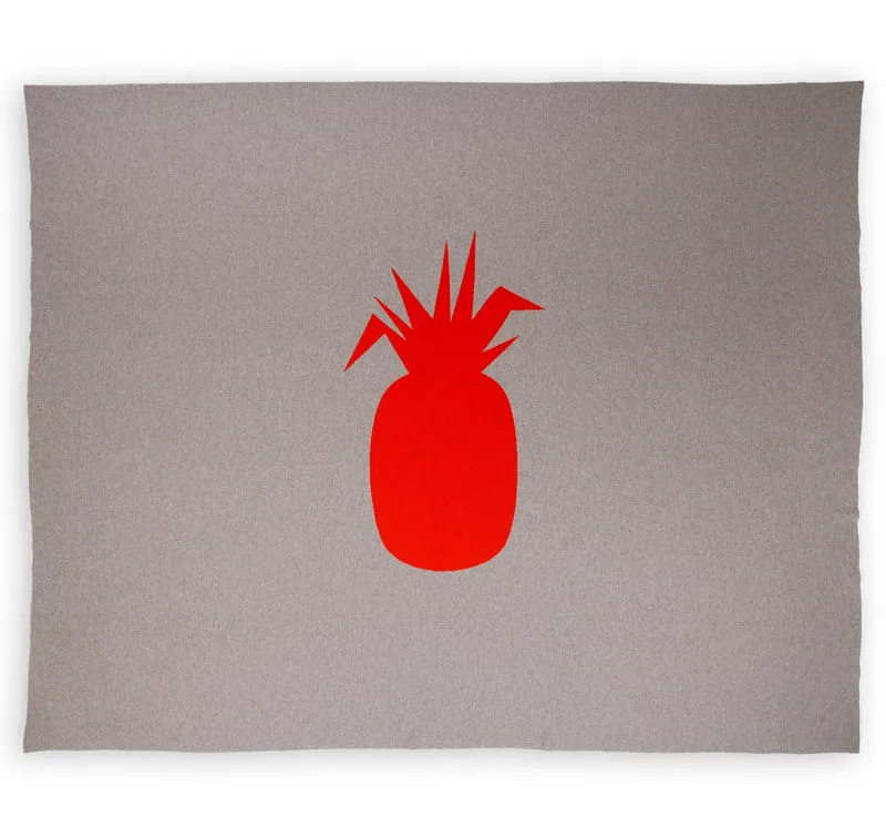 Bettüberwurf 200x240cm Ananas, beige/rot