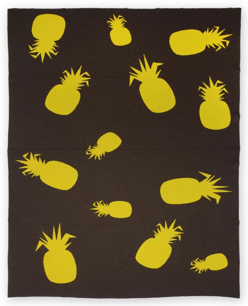 Decke 140x180cm Ananas, braun/gelb