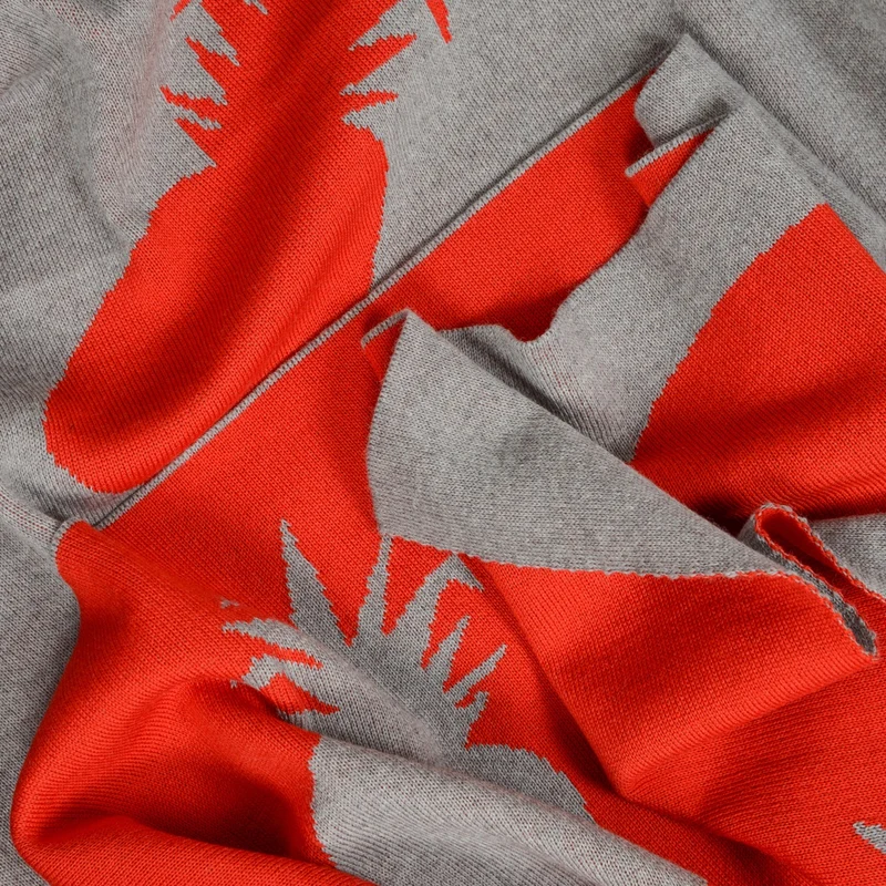 Decke 140x180cm Ananas, beige/rot