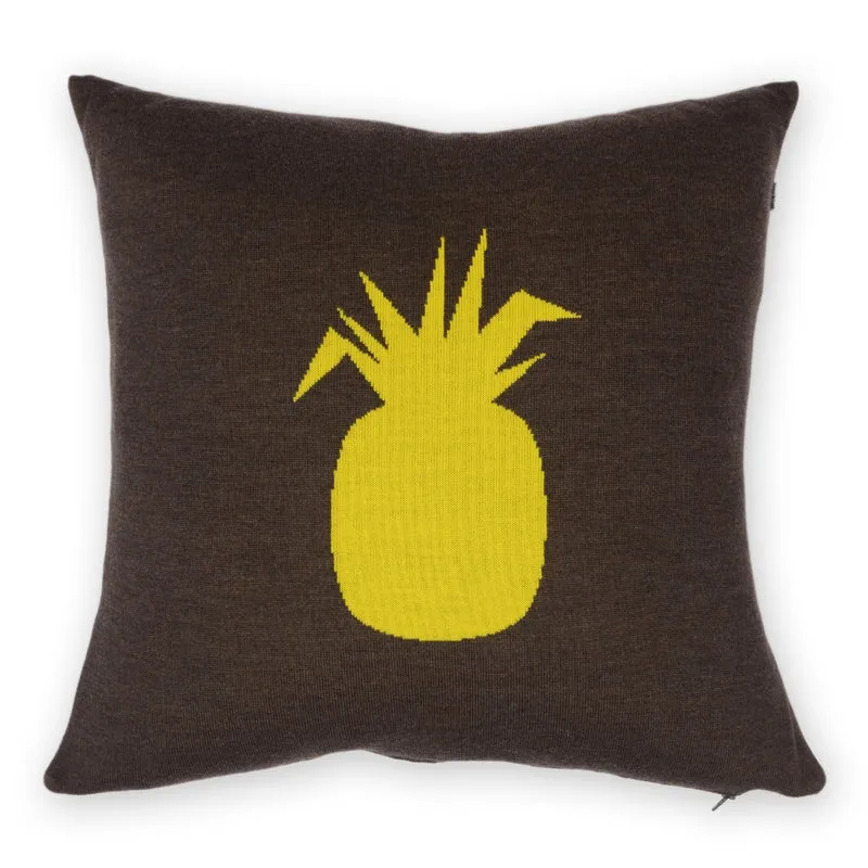 Kissenhülle 50x50cm Ananas, braun/gelb