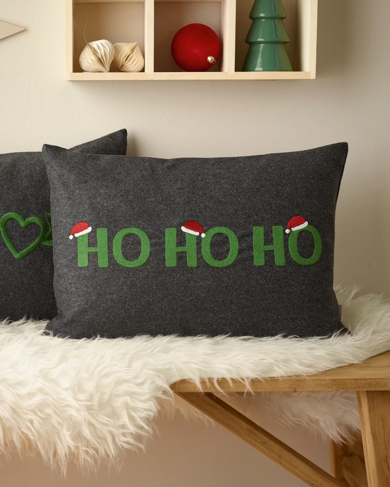 Weihnachtlicher Kissenbezug "Ho Ho Ho 34x50" von Sander Table + Home