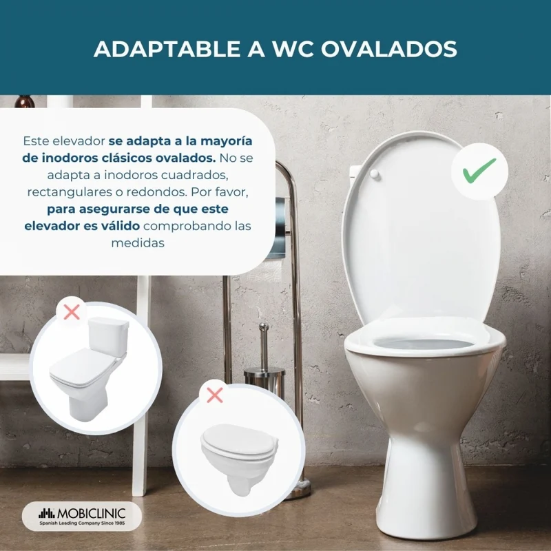 Toilettensitzerhöhung | mit Deckel | 17 cm | Verstellbar | Neigbar | Klappbare Armlehnen | Weiß | Tajo | Mobiclinic