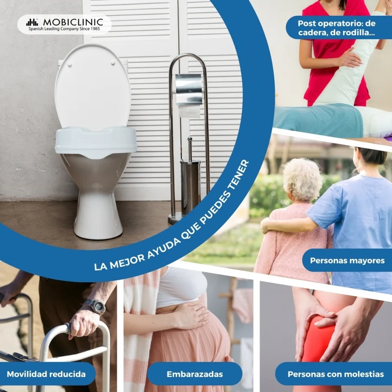 Toilettensitzerhöhung | Höhenverstellbar | 10 cm | Titan | Mobiclinic