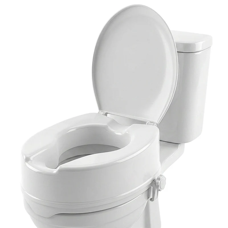 Toilettensitzerhöhung | Deckel | 14 cm | Weiß | Titan | Mobiclinic