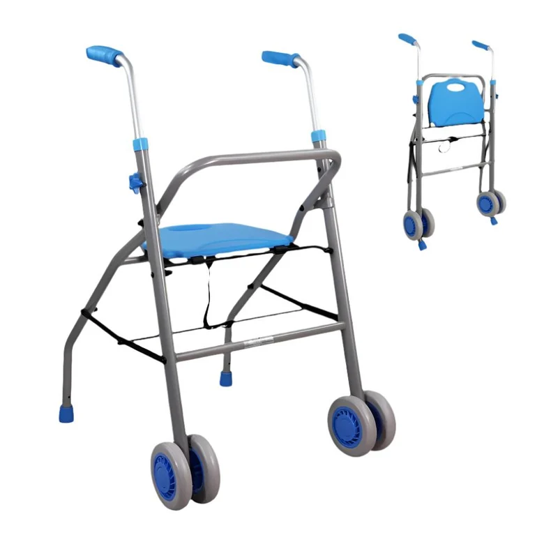 Rollator | Deluxe | Leichtgewicht | Faltbar | Sitz | Hellblau | Future | Mobiclinic