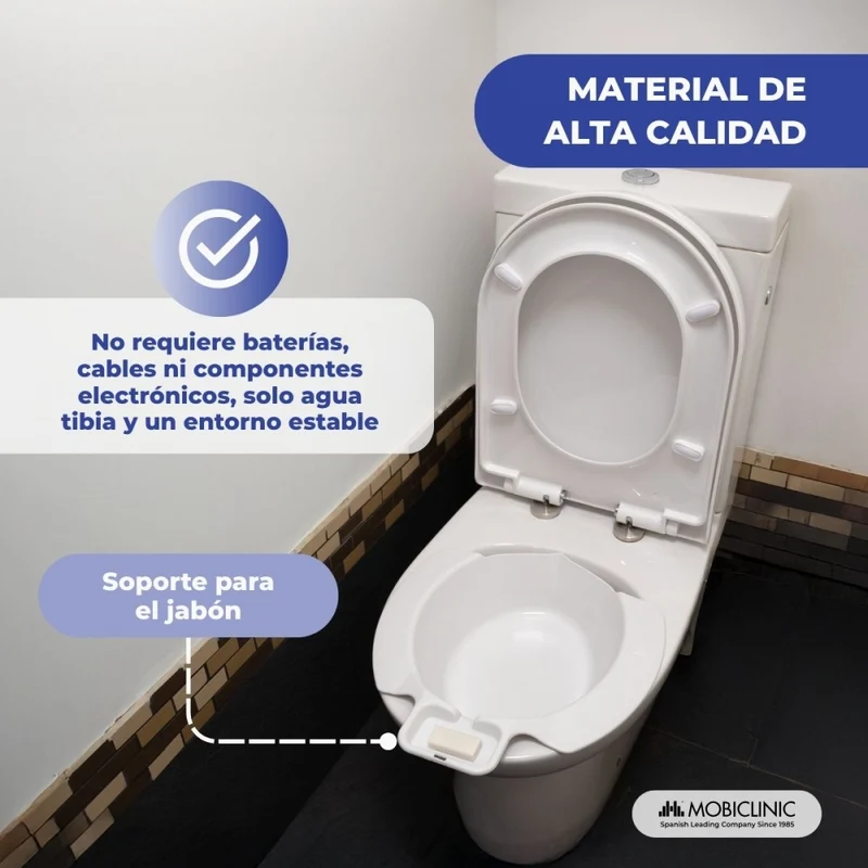 Tragbares Bidet | An der Toilette anbringbar | Klinische und häusliche Anwendung | Bis zu 4L | Stabil | Hana | Mobiclinic