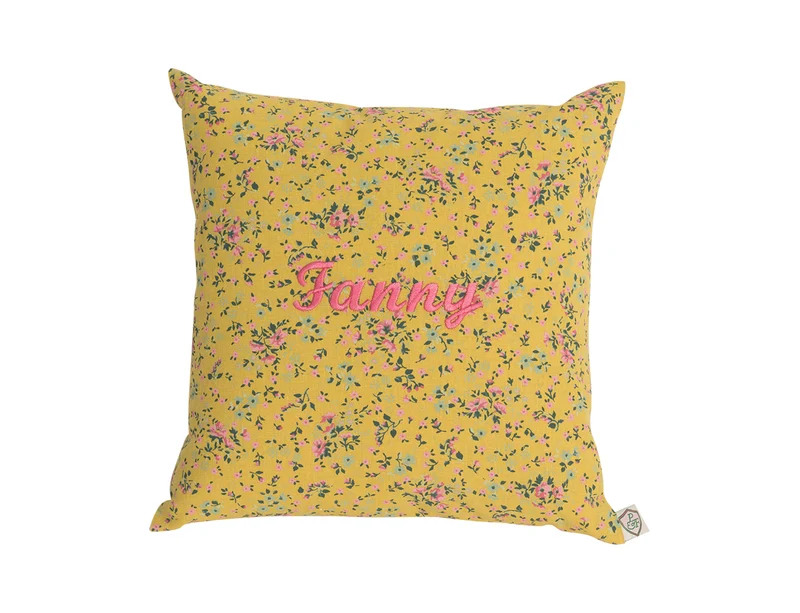 Kissen personalisiert LIBERTY senfgelb