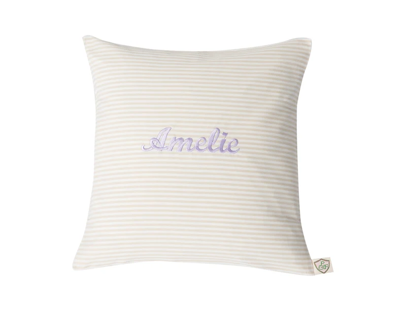 Kissen personalisiert VICHY STRIPES beige