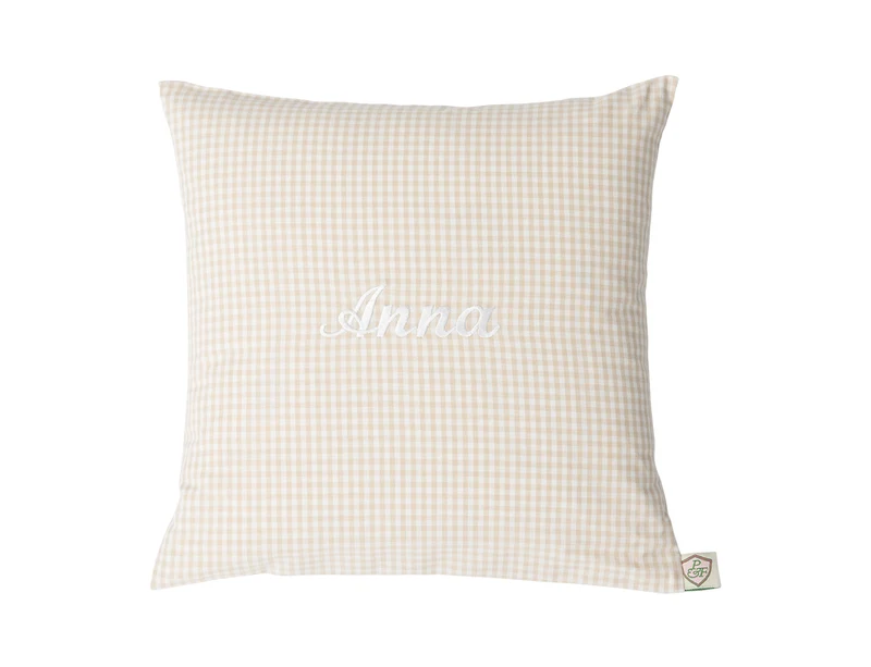 Kissen personalisiert VICHY KARO beige